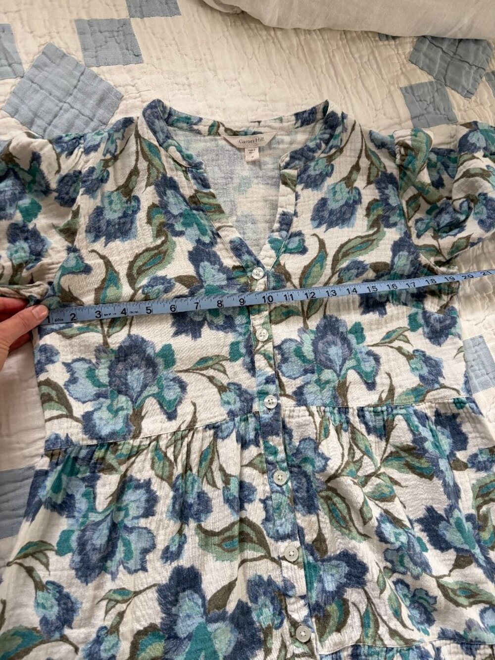 Garnet Hill Organic Cotton Tiered Shirtdress - Picture 4 of 7
